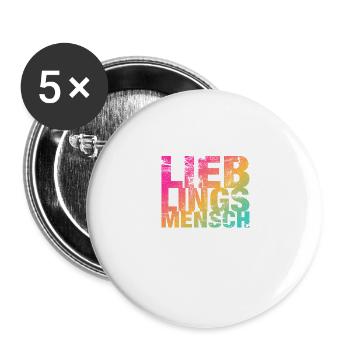 Lieblingsmensch Geschenkidee Geburtstag Geschenk - Buttons groß 56 mm (5er Pack) - Weiß - Vorne
