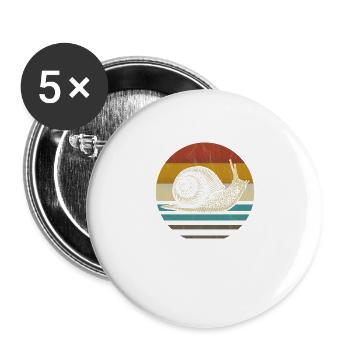 Escargot vintage retro cadeau coureur jogger - Lot de 5 grands badges (56 mm) - blanc - Devant