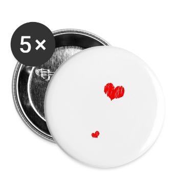 2 hearts announcement pregnancy pregnant - Buttons large 2.2''/56 mm (5-pack) - white - Front