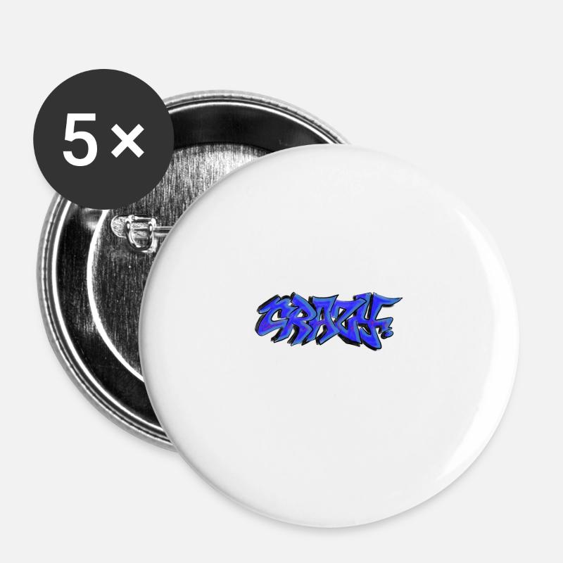 Crazy graffiti - Buttons large 2.2''/56 mm (5-pack) - white