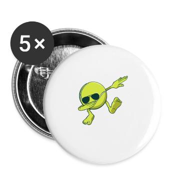 Funny Dabbing Tennis Tennis Player - Buttons groß 56 mm (5er Pack) - Weiß - Vorne