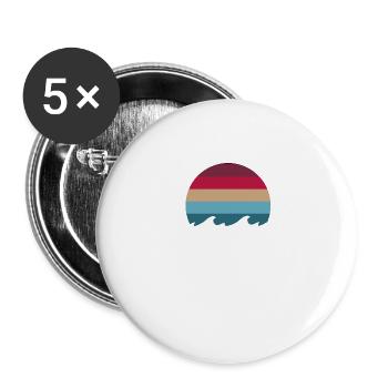 Wellen Pastell - Buttons groß 56 mm (5er Pack) - Weiß - Vorne