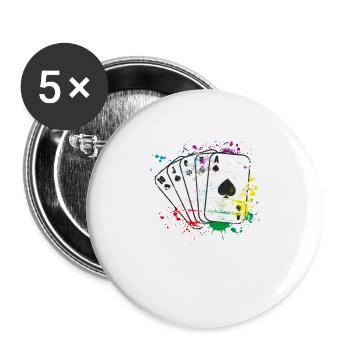Card Game colored - Buttons large 2.2''/56 mm (5-pack) - white - Front