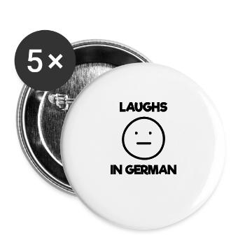 Lachen Meme Deutschland Deutsch Emoticon Geschenk - Buttons groß 56 mm (5er Pack) - Weiß - Vorne