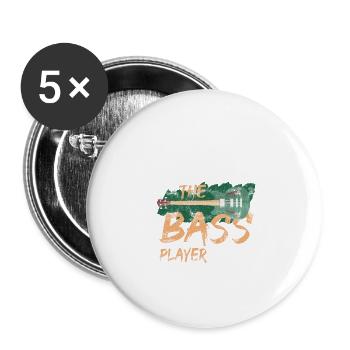Bass guitar bass player EADG bassist bassist - Buttons large 2.2''/56 mm (5-pack) - white - Front