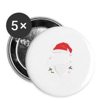 Opa Claus Lustiges Weihnachts-Geschenk Großvater F - Buttons groß 56 mm (5er Pack) - Weiß - Vorne