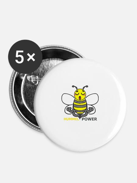 HUMMEL - Buttons groß 56 mm (5er Pack) - Weiß