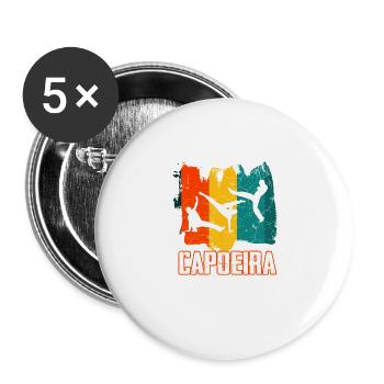 Capoeira Atlethical Brésil Art Martial - Lot de 5 grands badges (56 mm) - blanc - Devant