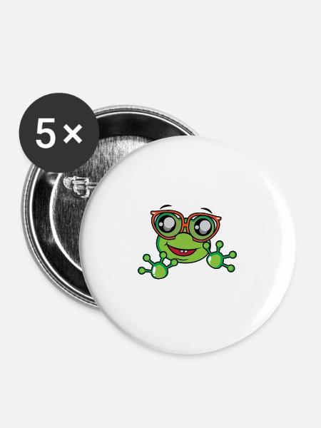 Geek Frog - Buttons groß 56 mm (5er Pack) - Weiß