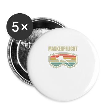 lustige Taucher Tauchen Maskenpflicht Geschenkidee - Buttons groß 56 mm (5er Pack) - Weiß - Vorne