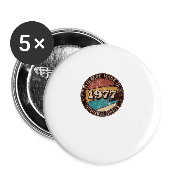1977 Geburtstag Vintage Geschenkidee - Buttons groß 56 mm (5er Pack) - Weiß - Vorne