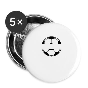 Fußball Selbst Gestalten Geschenk - Buttons groß 56 mm (5er Pack) - Weiß - Vorne