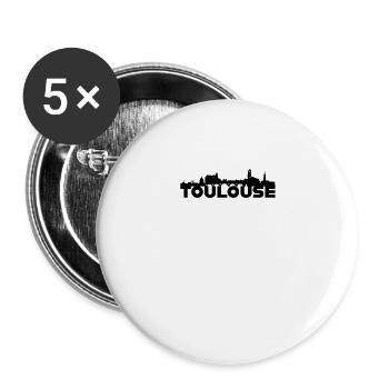 Toulouse Deutschland Skyline Geschenkidee - Buttons groß 56 mm (5er Pack) - Weiß - Vorne