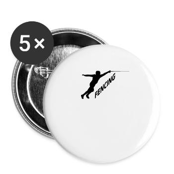 Fencing Fencing Fencer - Buttons large 2.2''/56 mm (5-pack) - white - Front