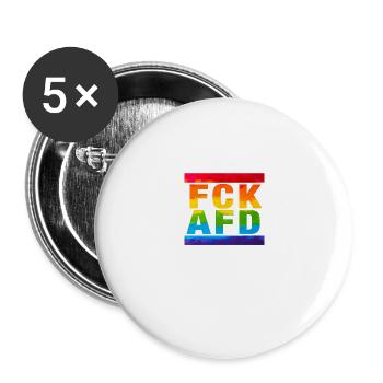 Against Nazis - FCK AFD - Against Right - Buttons large 2.2''/56 mm (5-pack) - white - Front