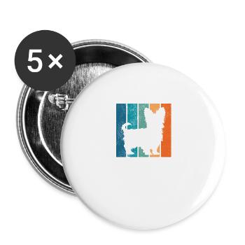 Cadeau rétro de propriétaire de chien de chien de Yorkshire Terrier - Lot de 5 grands badges (56 mm) - blanc - Devant