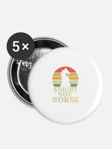 knight not horse - Buttons groß 56 mm (5er Pack) - Weiß