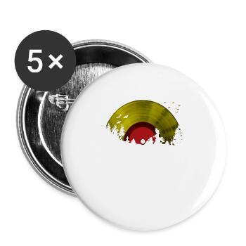 Lp Vinyl Sunset - Buttons large 2.2''/56 mm (5-pack) - white - Front