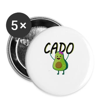 Avocado Vegan Vegetarian for Couples Partner Gifts - Buttons large 2.2''/56 mm (5-pack) - white - Front