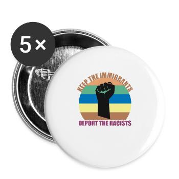 Immigration immigrants - Buttons large 2.2''/56 mm (5-pack) - white - Front