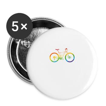 Modern Pride Bike - Buttons large 2.2''/56 mm (5-pack) - white - Front