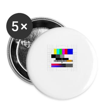Motif de test rétro - Lot de 5 grands badges (56 mm) - blanc - Devant