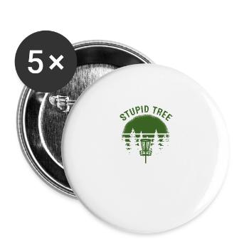 Stupid Tree Disc Golf Ultimate Frolf Frisbee - Lot de 5 grands badges (56 mm) - blanc - Devant