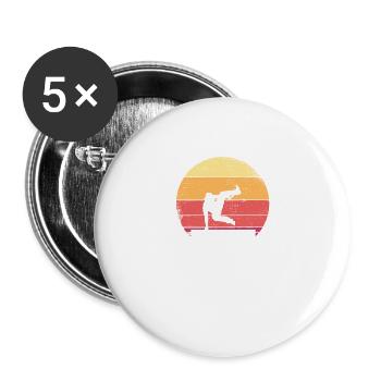 Cadeaux de sport freerunning parkour drôles - Lot de 5 grands badges (56 mm) - blanc - Devant
