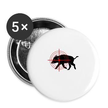Wild boar hunter visor hunting wild boar hunting - Buttons large 2.2''/56 mm (5-pack) - white - Front