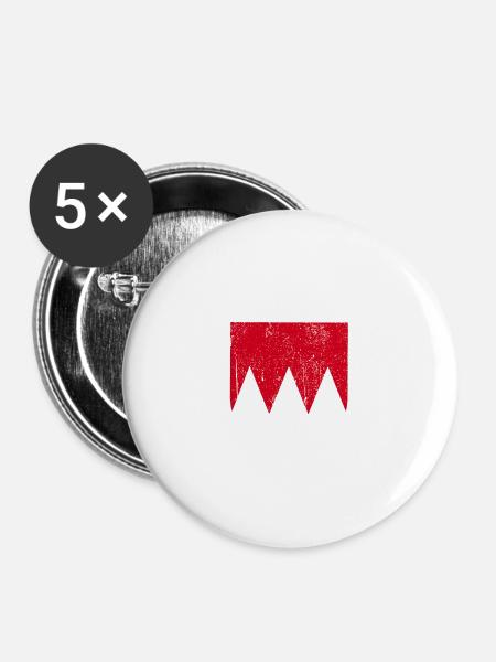 gelummbe fränkisch - Buttons groß 56 mm (5er Pack) - Weiß