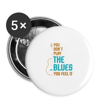Blues Music Music Band Lover Guitar Teacher Blues - Buttons groß 56 mm (5er Pack) - Weiß - Vorne