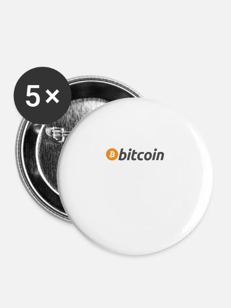 Bitcoin - Buttons groß 56 mm (5er Pack) - Weiß