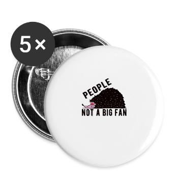 Hérissons kawaii hedehog People Not A Big Fan - Lot de 5 grands badges (56 mm) - blanc - Devant