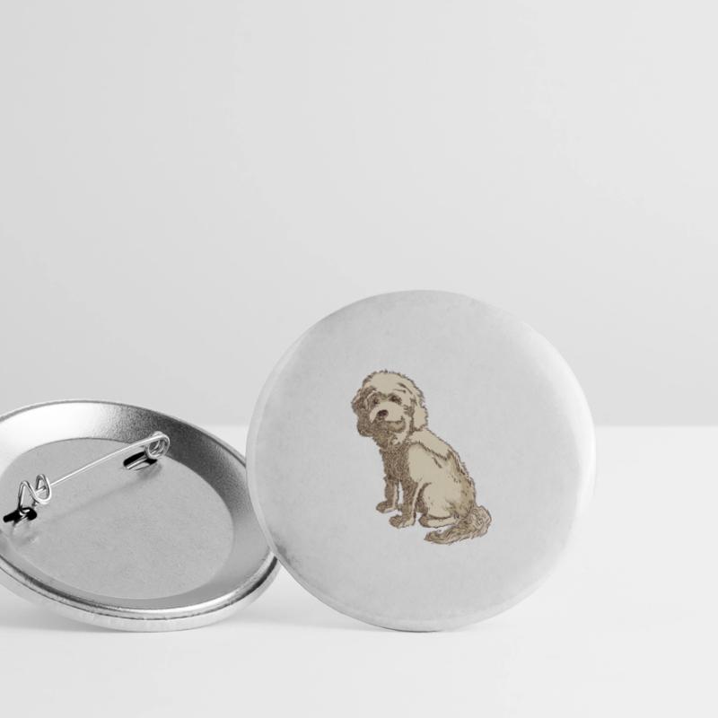 Cockapoo Hundezeichnung eines Cockapoo Buttons groß 56 mm (5er Pack)