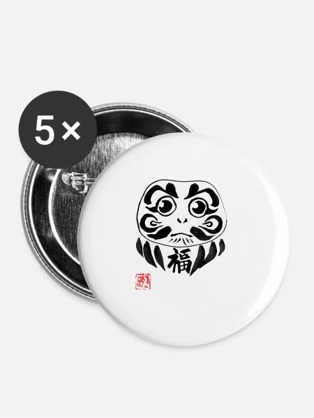 daruma - Buttons groß 56 mm (5er Pack) - Weiß