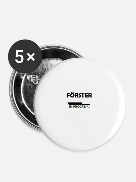 Förster in progress - Buttons groß 56 mm (5er Pack) - Weiß