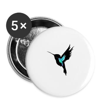 Colibri émeraude - Lot de 5 grands badges (56 mm) - blanc - Devant