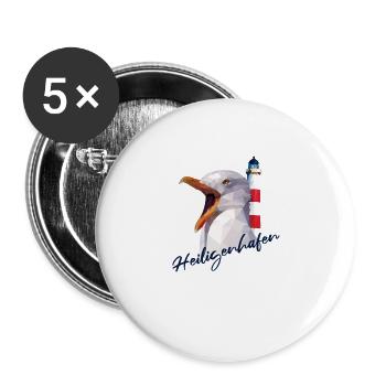 Cadeau souvenir de vacances Heiligenhafen Mer Baltique - Lot de 5 grands badges (56 mm) - blanc - Devant