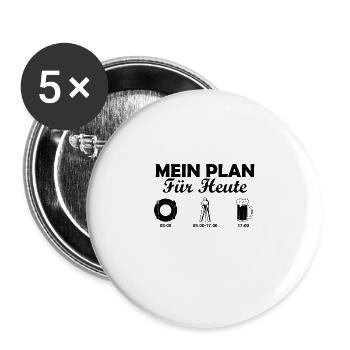 Tagesplan Golf - Buttons groß 56 mm (5er Pack) - Weiß - Vorne