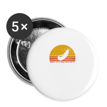 Eggplant Vegetable Vegetarian Vegan Retro Gift - Buttons large 2.2''/56 mm (5-pack) - white - Front