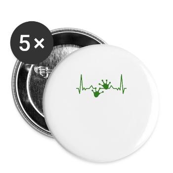 Gecko Lézard battement de coeur Lézard animal reptile - Lot de 5 grands badges (56 mm) - blanc - Devant
