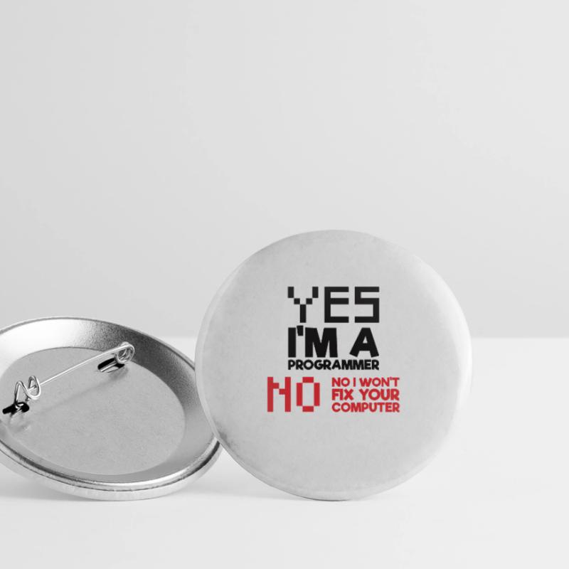 Yes I am a programmer computer science computer Buttons large 2.2''/56 mm (5-pack)
