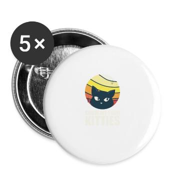 Drôle de chat motif - Show me your Kitties - Lot de 5 grands badges (56 mm) - blanc - Devant