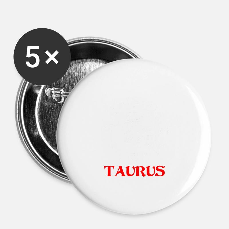 Taurus Zodiac - Buttons large 2.2''/56 mm (5-pack) - white