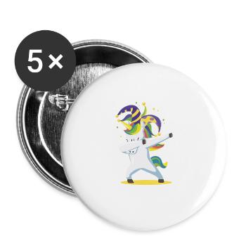 Dabbing Unicorn Mardi Gras Funny Girls Kids Dab - Buttons large 2.2''/56 mm (5-pack) - white - Front
