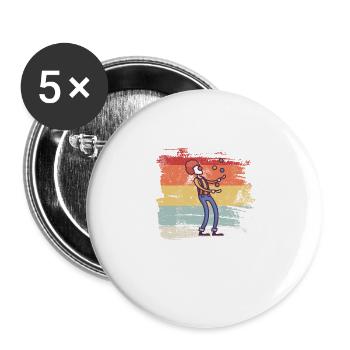 Retro Clown Circus - Buttons large 2.2''/56 mm (5-pack) - white - Front