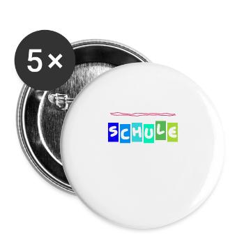 Schulkind 2021 Einschulung 1.Klasse Kindergarten - Buttons groß 56 mm (5er Pack) - Weiß - Vorne