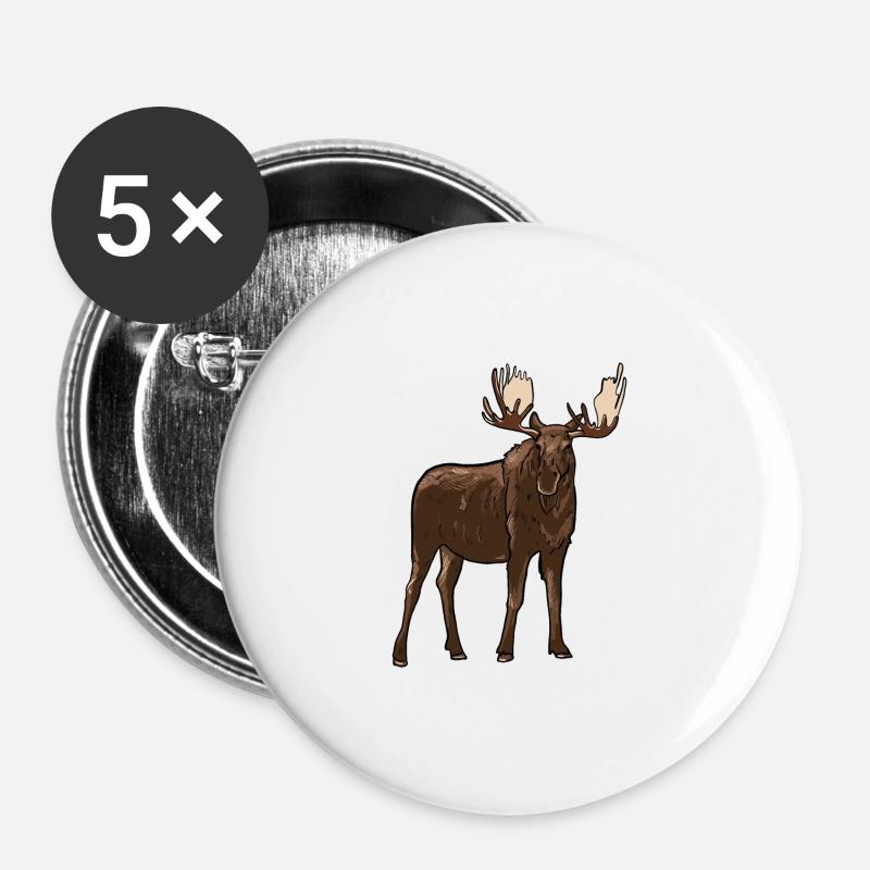 Moose - Buttons large 2.2''/56 mm (5-pack) - white