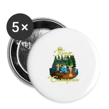 Caravan King of the Camper Camper Camping Fan - Buttons large 2.2''/56 mm (5-pack) - white - Front