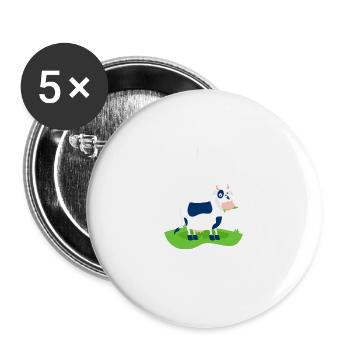 Ich Würde Jetzt Lieber Meine Kühe Melken Geschenk - Buttons groß 56 mm (5er Pack) - Weiß - Vorne